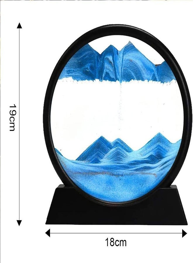 PRAMANTA 3D Sand Art Kits Moving Sand Art Liquid Motion Picture Relaxing Desktop Home Office Décor (1pcs) (Blue) - Image 2